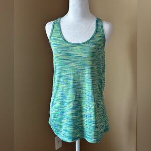 RBX Green Blue Multi-Striped Racerback Tank